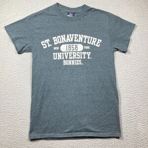 St. Bonaventure University Bonnies T Shirt Small Gray‎ Short Sleeve New York